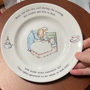 Wedgwood Peter Rabbit Children's Plate - White and Blue